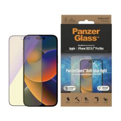 PanzerGlass Ultra Wide Fit Anti-Bluelight with Applicator - ฟิล์มกระจกถนอมสายตา iPhone 14 Pro Max แบบเต็มจอ