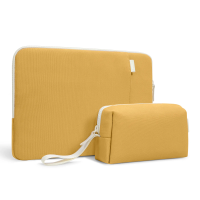 Tomtoc Lady Sleeve with Jelly accessories pouch - ซองกระเป๋า Macbook / Laptop ขนาด 13 นิ้ว และ กระเป๋าเก็บ accessories ขนาดพกพา - Yellow