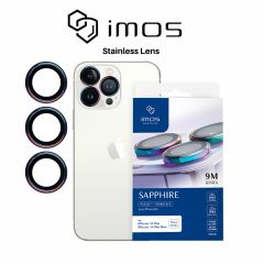 imos Sapphire PVDSS Stainless Pro Lens Ring กระจกกันรอยเลนส์กล้อง iPhone 14 Pro / iPhone 14 Pro Max - Titanium Flamed