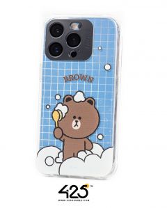 LINE FRIENDS Light Up เคส iPhone 13 Pro Max - BF Bath Time Brown