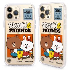 Line Friends Clear Jelly เคส iPhone 13 Pro - Brown&Friends
